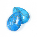 Gemstone Cabochon - Pear 25x18MM HOWLITE DYED TURQUOISE