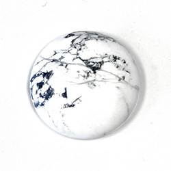 Gemstone Cabochon - Round 35MM WHITE HOWLITE