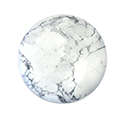 Gemstone Cabochon - Round 40MM WHITE HOWLITE