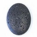 Gemstone Cabochon - Oval 40x30MM LAVA STONE BLACK
