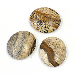 Gemstone Cabochon Low Dome - Oval 21x18MM LANDSCAPE JASPER