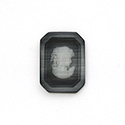 Synthetic Cameo Woman Cushion Octagon 25x18MM 2-TONE CatsEYE BLACK