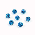 Rhinestone Bead Pave with 1.0MM Hole Metal Base Round 06MM BLUE ZIRCON