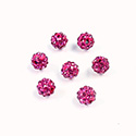 Rhinestone Bead Pave with 1.0MM Hole Metal Base Round 06MM FUCHSIA