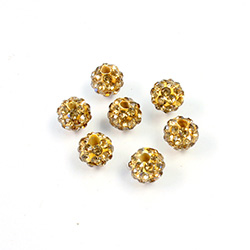 Rhinestone Bead Pave with 1.0MM Hole Metal Base Round 06MM LT COLORADO TOPAZ