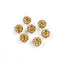 Rhinestone Bead Pave with 1.0MM Hole Metal Base Round 06MM LT COLORADO TOPAZ