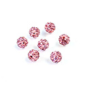 Rhinestone Bead Pave with 1.0MM Hole Metal Base Round 06MM LT ROSE