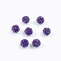 Rhinestone Bead Pave with 1.0MM Hole Metal Base Round 06MM TANZANITE