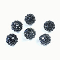 Rhinestone Bead Pave with 1.5MM Hole Metal Base Round 08MM JET