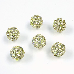 Rhinestone Bead Pave with 1.5MM Hole Metal Base Round 08MM JONUIL