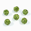 Rhinestone Bead Pave with 1.5MM Hole Metal Base Round 08MM OLIVINE
