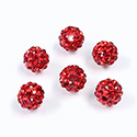 Rhinestone Bead Pave with 1.5MM Hole Metal Base Round 08MM SIAM RUBY