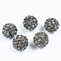 Rhinestone Bead Pave with 1.7MM Hole Metal Base Round 10MM BLACK DIAMOND