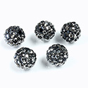 Rhinestone Bead Pave with 1.7MM Hole Metal Base Round 10MM HEMATITE