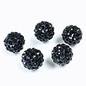 Rhinestone Bead Pave with 1.7MM Hole Metal Base Round 10MM JET