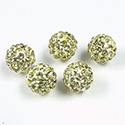 Rhinestone Bead Pave with 1.7MM Hole Metal Base Round 10MM JONQUIL