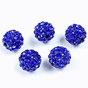 Rhinestone Bead Pave with 1.7MM Hole Metal Base Round 10MM SAPPHIRE