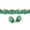 Chinese Cut Crystal Bead - Oval 09x6MM DARK EMERALD