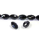 Chinese Cut Crystal Bead - Oval 09x6MM JET