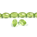 Chinese Cut Crystal Bead - Oval 09x6MM LT OLIVINE
