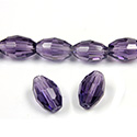 Chinese Cut Crystal Bead - Oval 11x8MM DARK AMETHYST