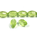 Chinese Cut Crystal Bead - Oval 11x8MM LT OLIVINE