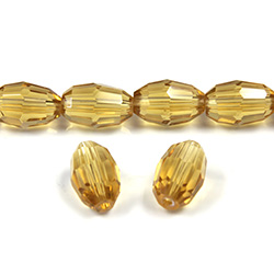 Chinese Cut Crystal Bead - Oval 11x8MM TOPAZ