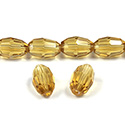 Chinese Cut Crystal Bead - Oval 11x8MM TOPAZ