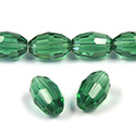 Chinese Cut Crystal Bead - Oval 13x10MM DARK EMERALD