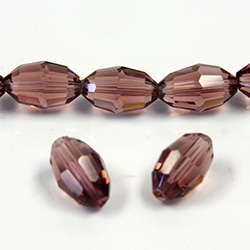 Chinese Cut Crystal Bead - Oval 13x10MM LT AMETHYST