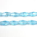 Chinese Cut Crystal Bead - Elongated Diamond 08x4MM AQUA