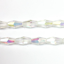 Chinese Cut Crystal Bead - Elongated Diamond 08x4MM CRYSTAL AB