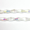 Chinese Cut Crystal Bead - Elongated Diamond 08x4MM CRYSTAL AB