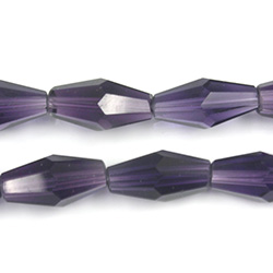 Chinese Cut Crystal Bead - Elongated Diamond 16x8MM DARK AMETHYST