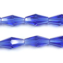 Chinese Cut Crystal Bead - Elongated Diamond 16x8MM SAPPHIRE