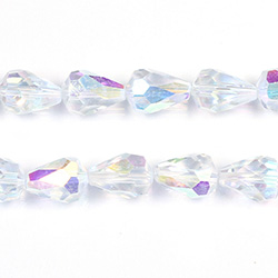 Chinese Cut Crystal Bead - Pear 13x9MM CRYSTAL AB