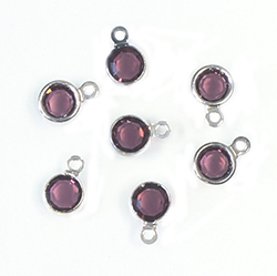 Preciosa Crystal Channel Connector - Bezel Set with 1 Loop 17SS (04MM) AMETHYST-SILVER PLATED
