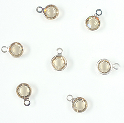 Preciosa Crystal Channel Connector - Bezel Set with 1 Loop 17SS (04MM) LIGHT COLORADO TOPAZ -SILVER PLATED