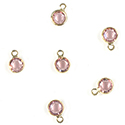Preciosa Crystal Channel Connector - Bezel Set with 1 Loop 17SS (04MM) LIGHT ROSE-GOLD PLATED