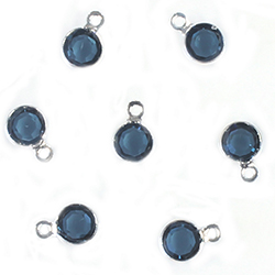 Preciosa Crystal Channel Connector - Bezel Set with 1 Loop 17SS (04MM) MONTANA-SILVER PLATED