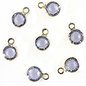 Preciosa Crystal Channel Connector - Bezel Set with 1 Loop 17SS (04MM) TANZANITE-GOLD PLATED