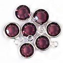 Preciosa Crystal Channel Connector - Bezel Set with 1 Loop 29SS (06MM) AMETHYST-SILVER