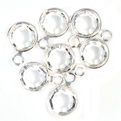 Preciosa Crystal Channel Connector - Bezel Set with 1 Loop 29SS (06MM) CRYSTAL-SILVER
