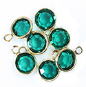 Preciosa Crystal Channel Connector - Bezel Set with 1 Loop 29SS (06MM) EMERALD-GOLD