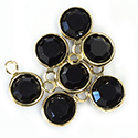 Preciosa Crystal Channel Connector - Bezel Set with 1 Loop 29SS (06MM) JET-GOLD