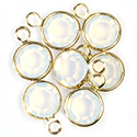 Preciosa Crystal Channel Connector - Bezel Set with 1 Loop 29SS (06MM) WHITE OPAL-GOLD