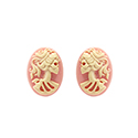 Plastic Cameo - Skeleton, Lolita Oval 18x13MM IVORY ON PINK