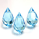 Preciosa Crystal Pendant - Pear 681 15x9MM AQUA BOHEMICA