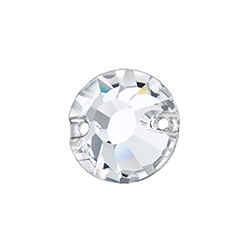 Preciosa Crystal Flat Back 2-Hole Sew-On Foiled Stones - Round Chaton Rose 10MM CRYSTAL