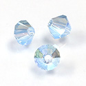 Preciosa Crystal Bead - Bicone 06MM 2X COATED AQUAMARINE AB